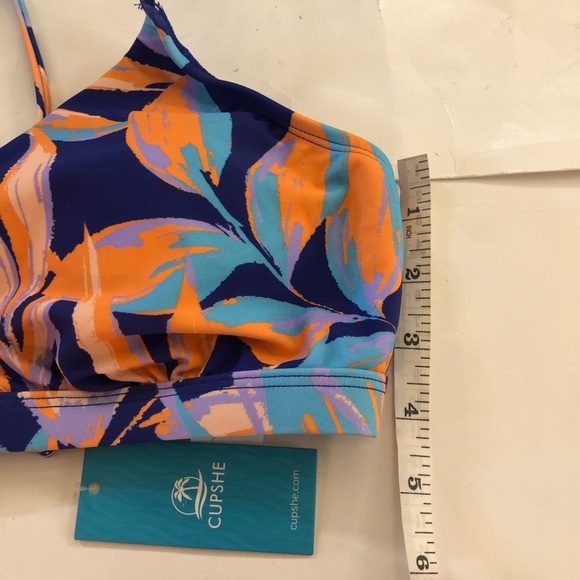 Cupshe Release Happiness Tropical Print Lace-Back Bikini Set Size XL - Picture 8 of 13